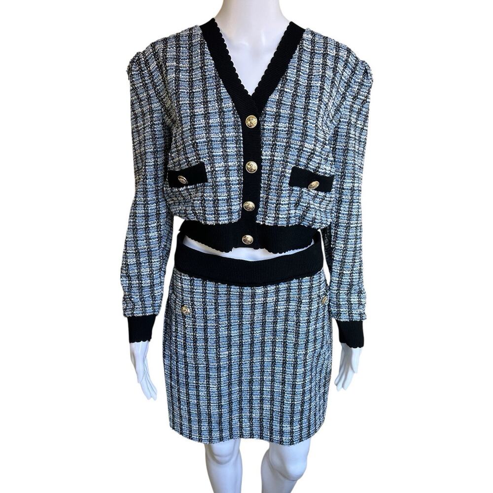 Derek Lam 10 Crosby NWT M Ky Alira Tweed Cardigan Skirt 2PC Set $890